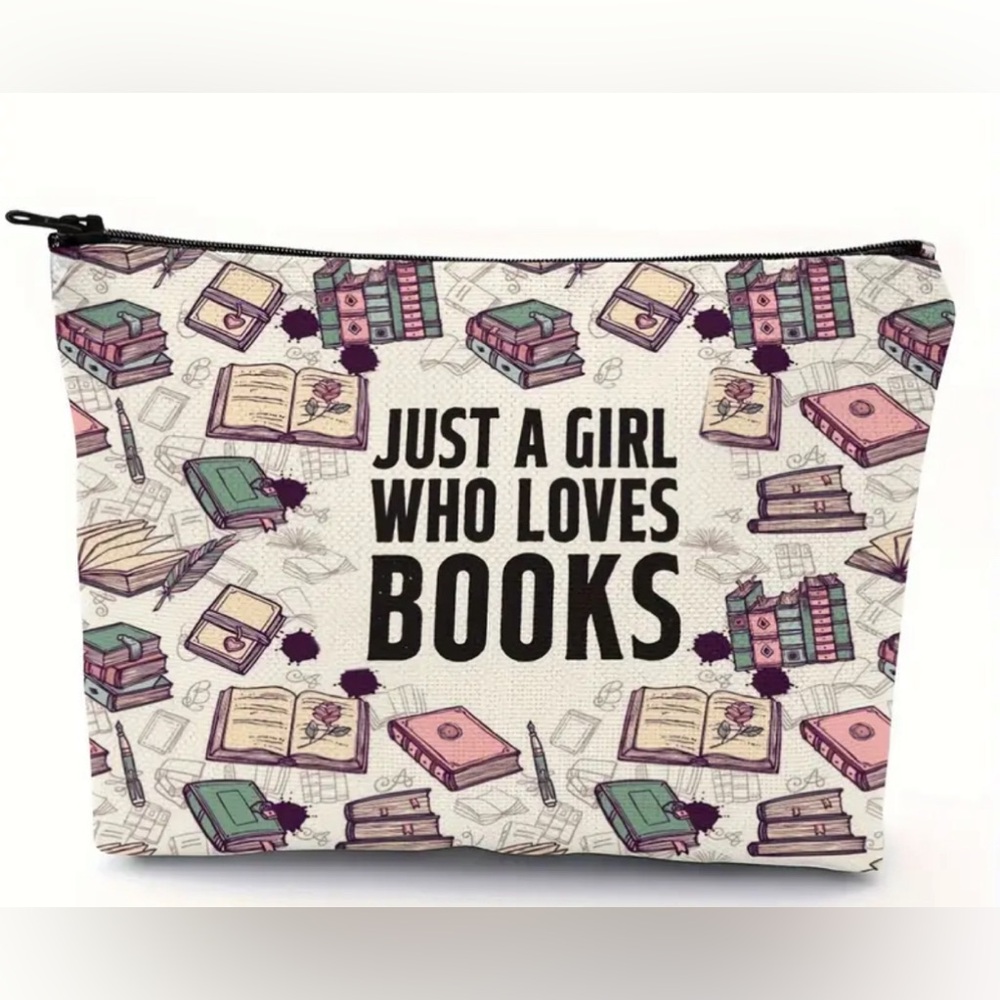 NWT-Book Design Cosmetic Bag 📚
